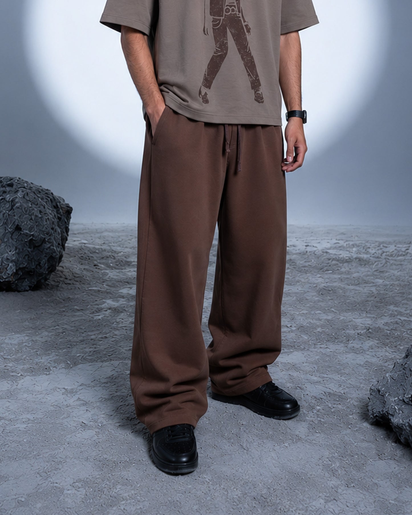 Balloon Fit Pants - Brown