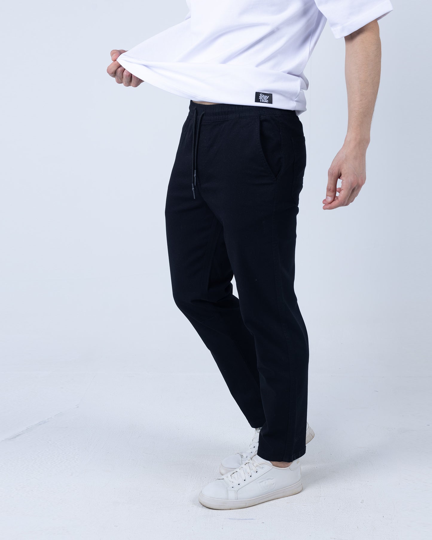 Relaxed Gabardine Pants - Black