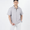 ZIP-UP POLO SHIRT Grey