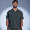 Mixed Knit Relaxed Polo - Dark Navy
