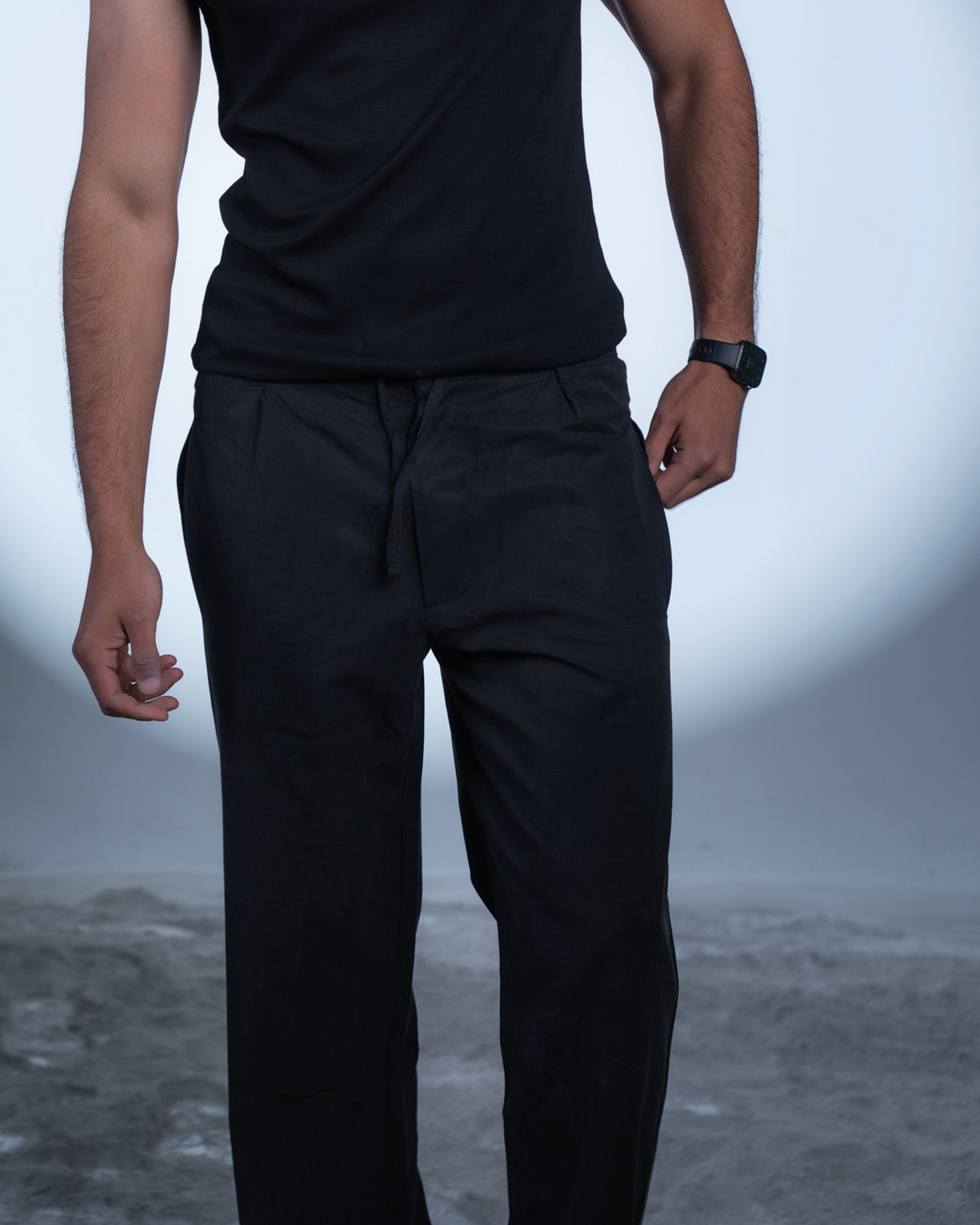 Linen Relaxed Pants - Black