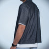 Mixed Knit Boxy Shirt - Black
