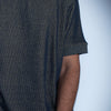 Mixed Knit Relaxed Polo - Dark Navy