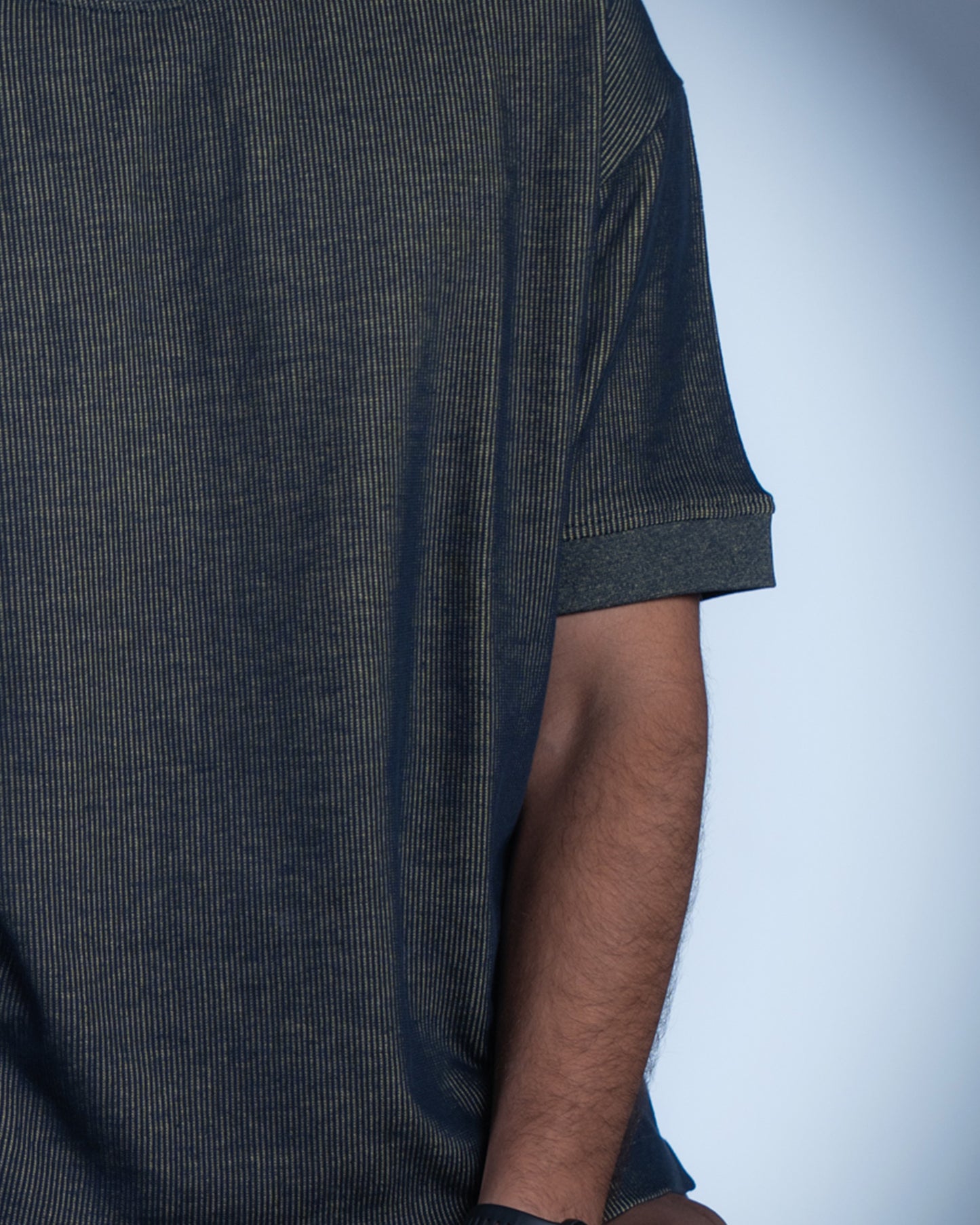 Mixed Knit Relaxed Polo - Dark Navy