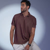 Mixed Knit Relaxed Polo - Burgundy