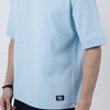 BOXY-FIT textured t-shirt  - Dusty Blue