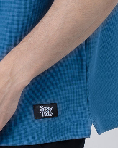 BOXY-FIT textured t-shirt - Blue