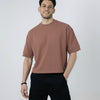 BOXY-FIT textured t-shirt - Rust