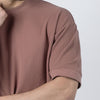 BOXY-FIT textured t-shirt - Rust