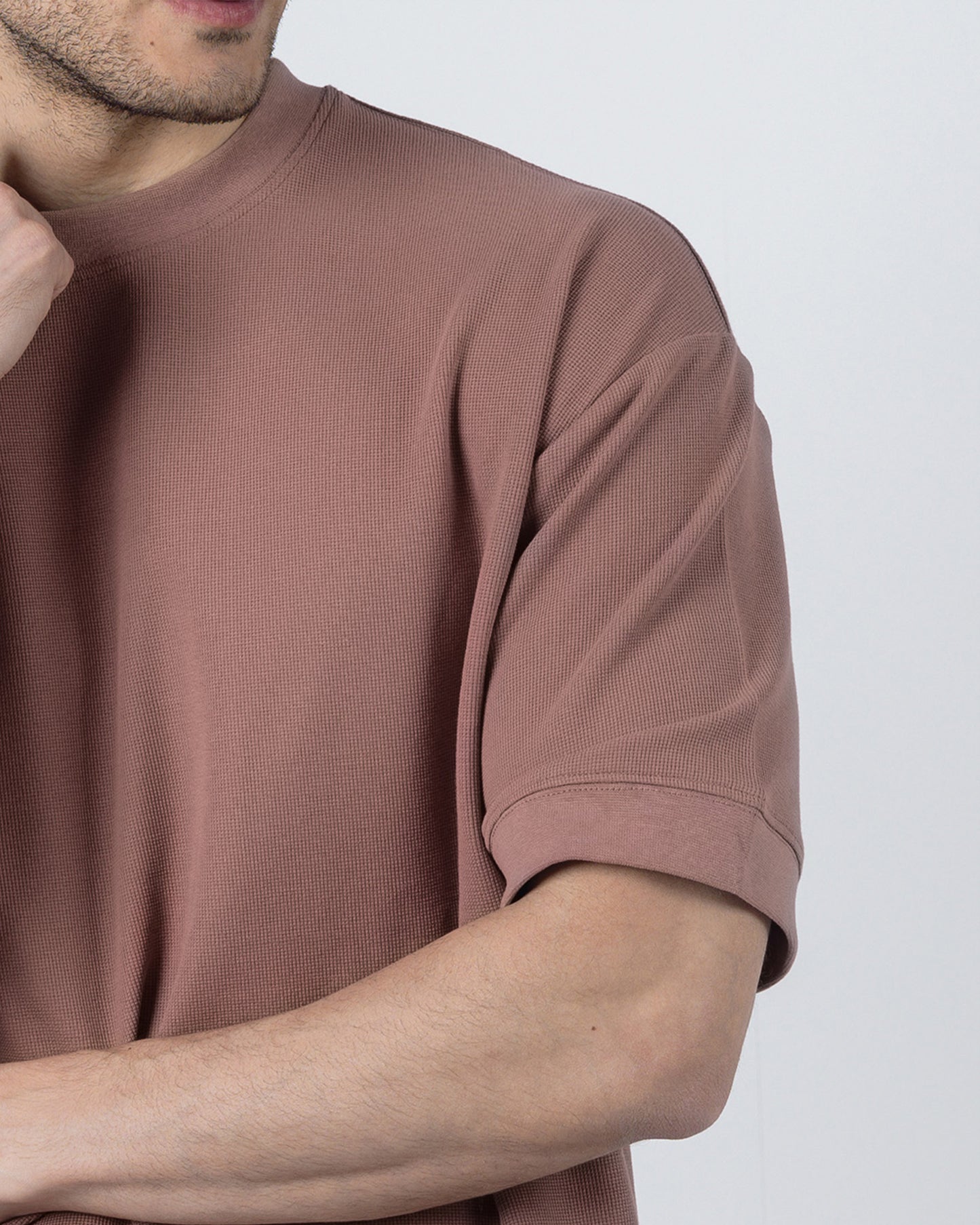 BOXY-FIT textured t-shirt - Rust