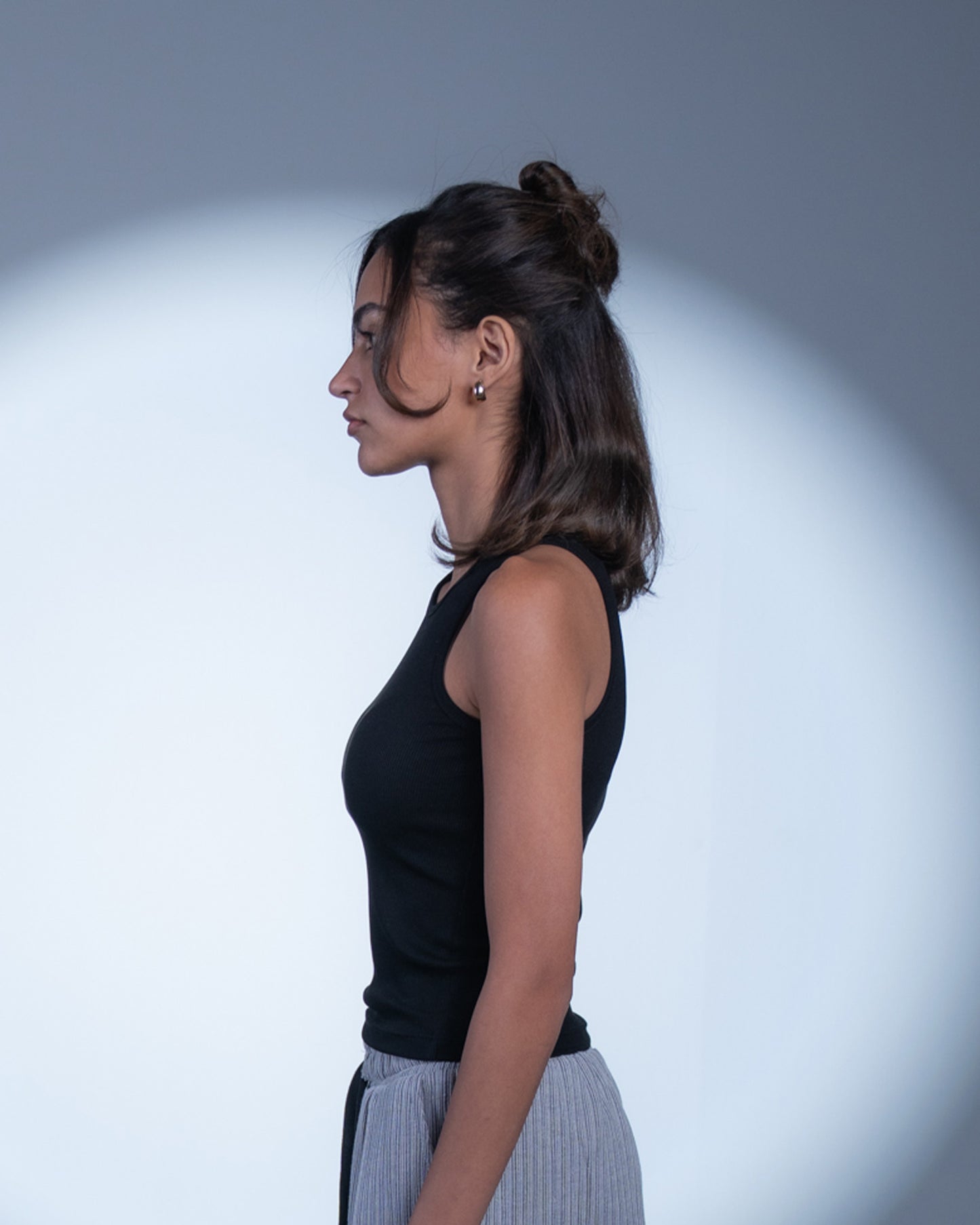 Core Ribbed Tank Top – Black
