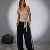 Tie-Front Tube Top – Beige