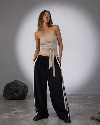 Tie-Front Tube Top – Beige