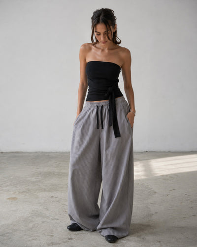 Tie-Front Tube Top – Black