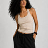Ribbed vest top – Beige