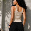 Ribbed vest top – Beige