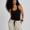 Ribbed vest top – Black