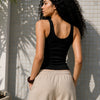 Ribbed vest top – Black
