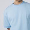 BOXY-FIT textured t-shirt  - Dusty Blue