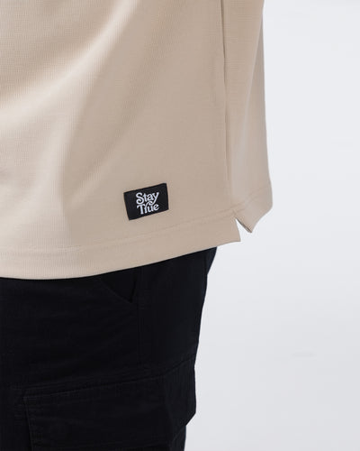 BOXY-FIT textured t-shirt - Beige