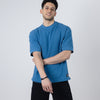 BOXY-FIT textured t-shirt - Blue