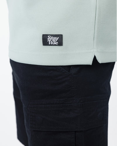 BOXY-FIT textured t-shirt - Mint