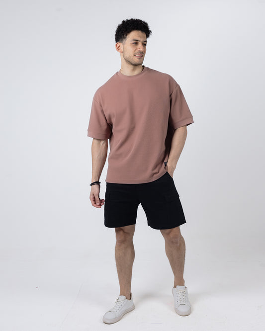 Compact textured Sweatshirt - Rust