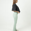 Ribbed Flare Pants with Front Leg Split- MINT