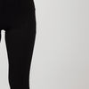 Ribbed Flare Pants with Front Leg Split- Black