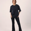 Ribbed Flare Pants BLACK