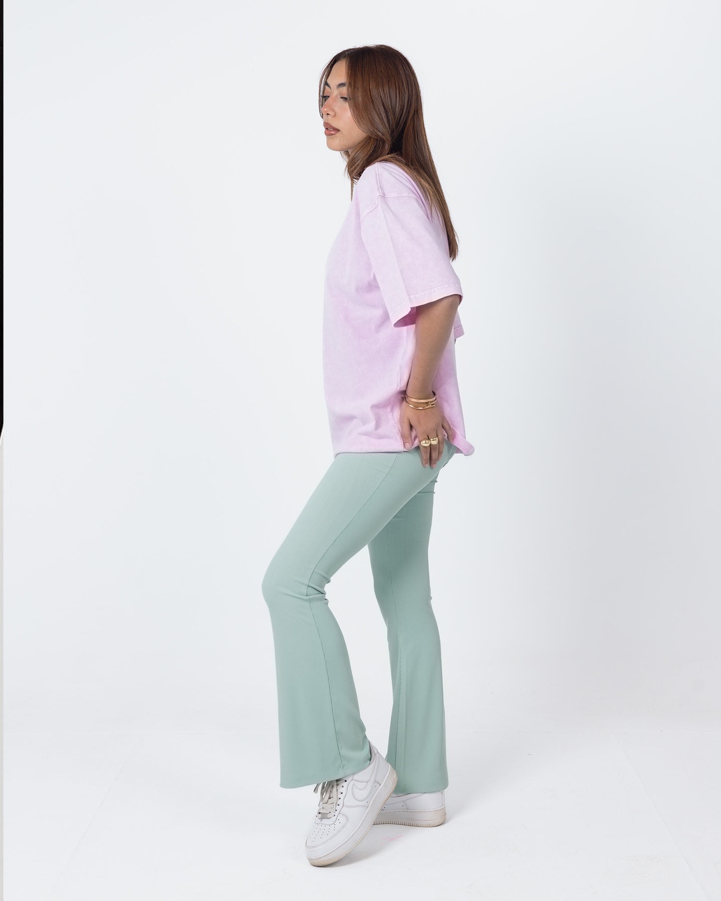 Ribbed Flare Pants Mint
