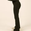 Ribbed Flare Pants BLACK