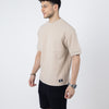 BOXY-FIT textured t-shirt - Beige