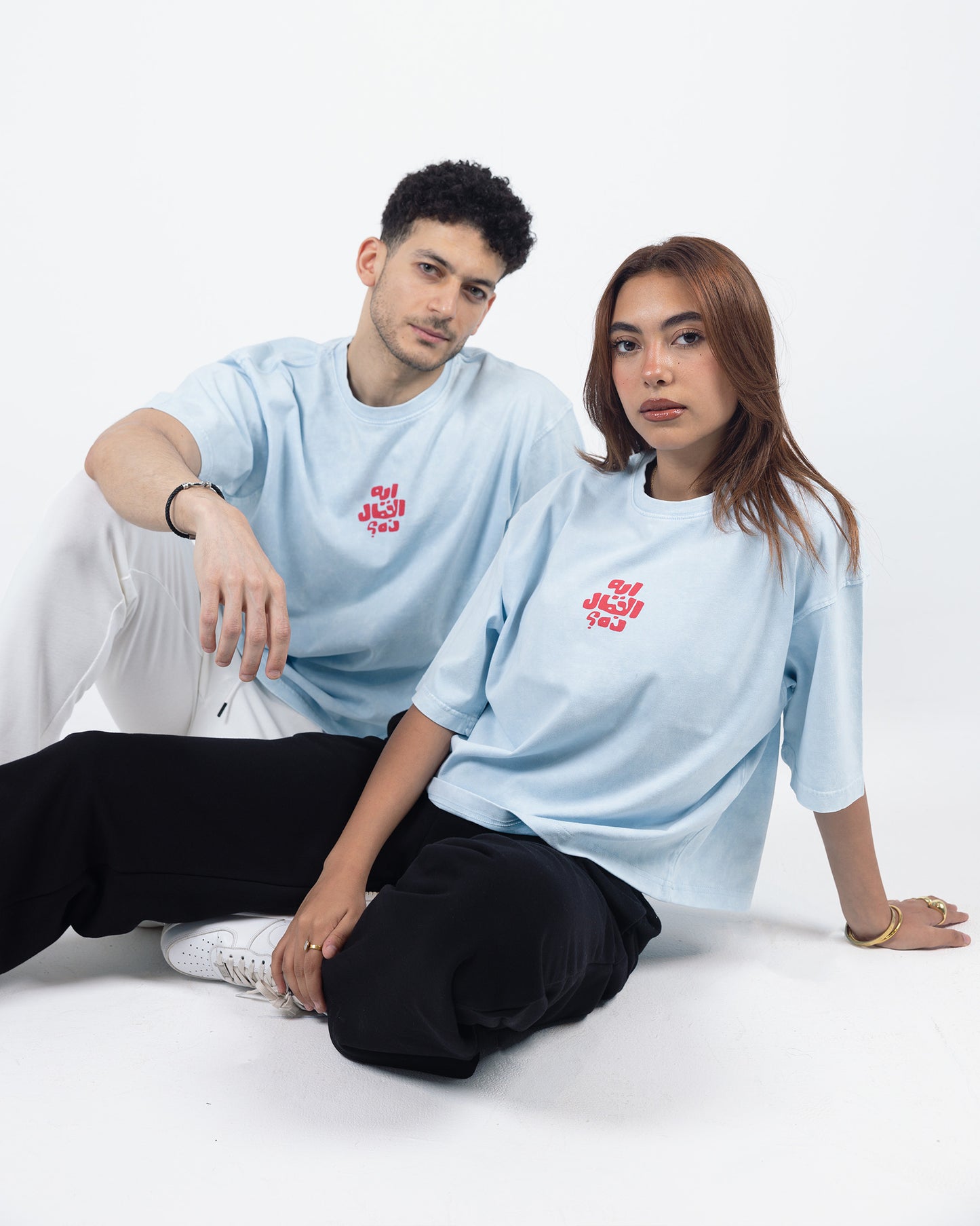 ACWD Cropped T-shirt Loose Boxy – Baby Blue "Eh ELGAMAL DA!"