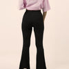 Ribbed Flare Pants BLACK