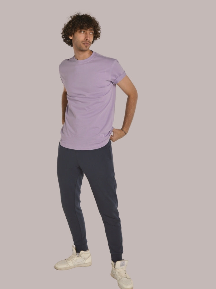 Basic - High Neck - Relaxed Purple T-shirt