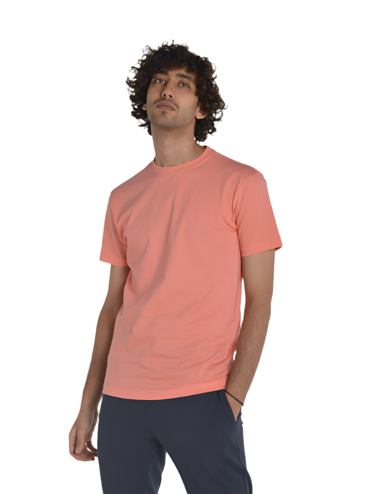 Basic - High Neck -  Relaxed Sweet Melon T-shirt