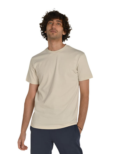 Basic - High Neck - Relaxed Creamy T-shirt