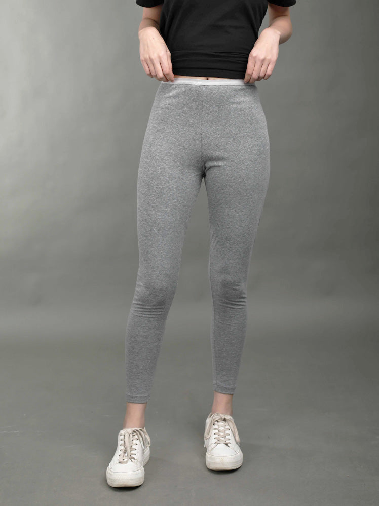 Cotton Lounge Leggings-Grey.