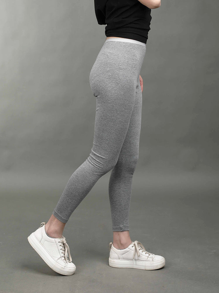 Cotton Lounge Leggings-Grey.