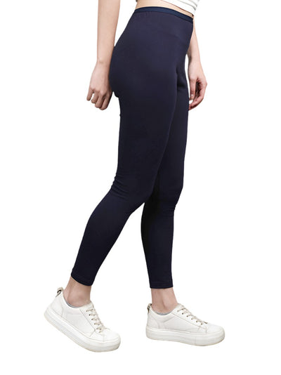 Cotton Lounge Leggings-Navy Blue