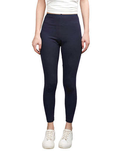 Cotton Lounge Leggings-Navy Blue